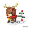 2020 Single 1pcs Christmas Santa Claus Elk Snowman Tree Model Building Blocks Model Gift Toys for Children Xmas 6