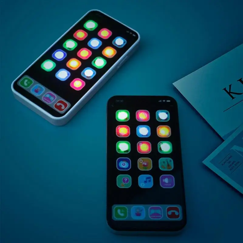 Simulation Electric Smart Touch Screen Mobile Phone Early Educational Learning Toy Kids Musical Cellphone Toys Birthday Gifts