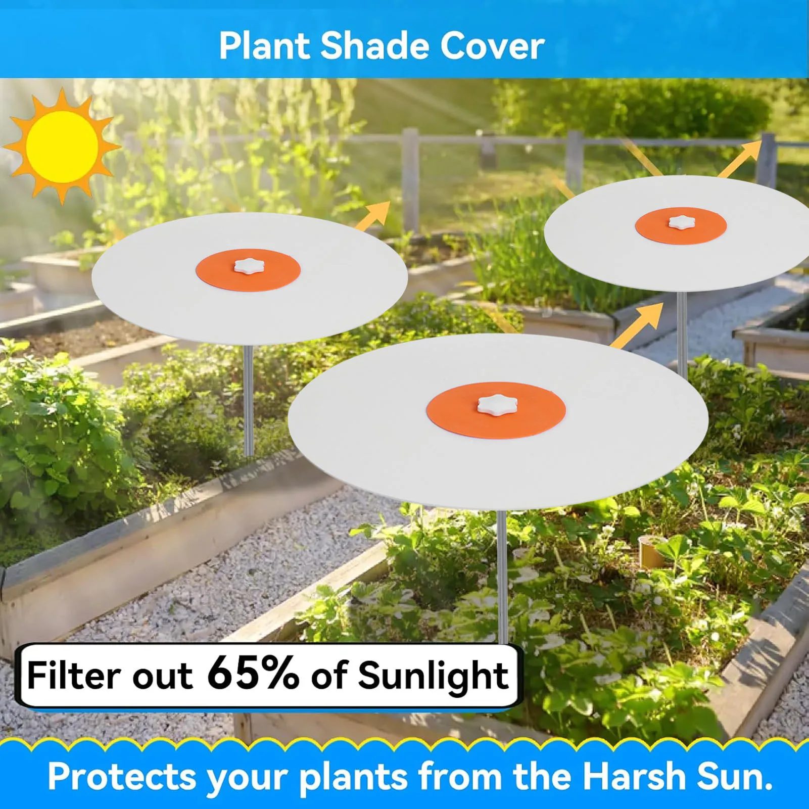 Plant Shade Cover Plant Sun Umbrella Sun Shade Umbrella Plastic Rain Proof Wind Proof Cover Summer Garden