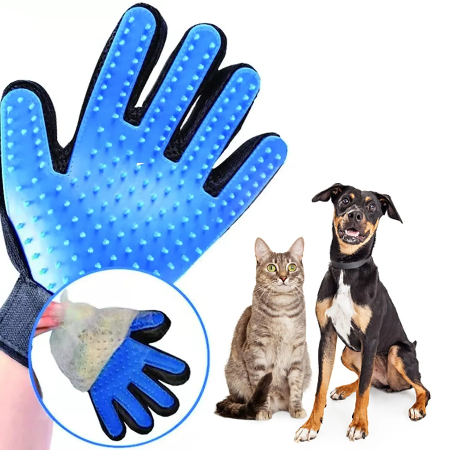 1PC Cat Hair Remove Gloves Rubber Pet Beauty Cleaning Grooming Effective Massage Dog Combs Floating Brush 6 Color._voghion.com