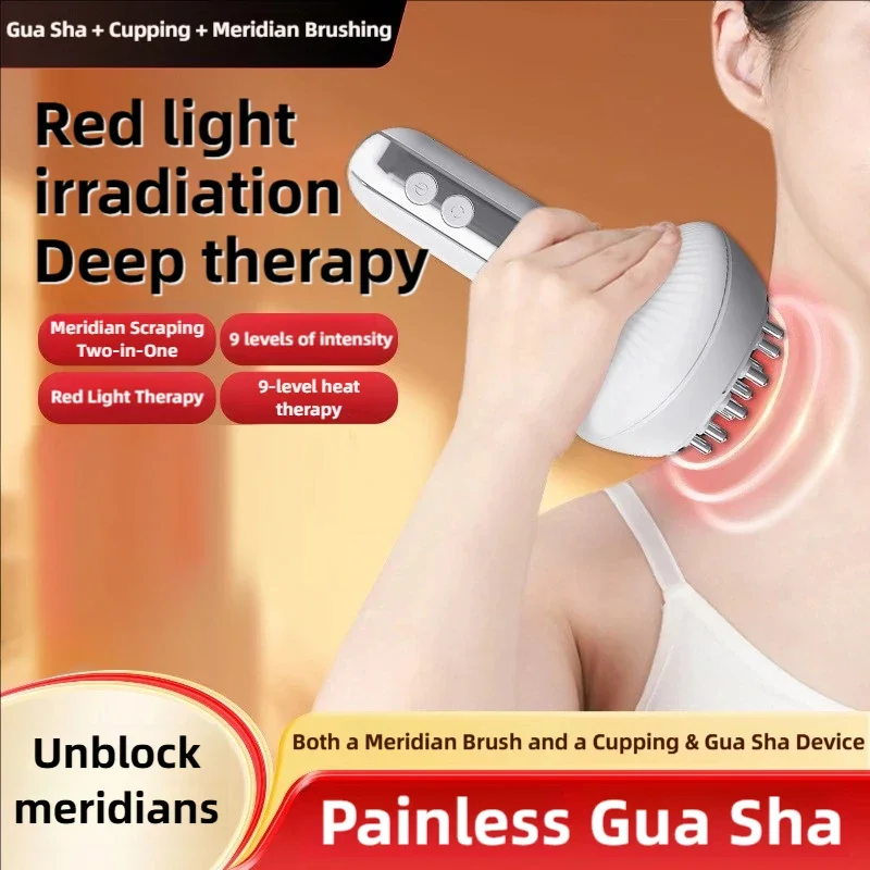 2In1 Cupping and Gua Sha Massager Electric Shaping Meridian Scraper Lymphatic Drainage Device Fat-Burning Cupping Back Massager