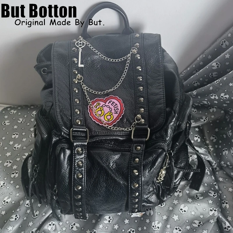 Women Girl Y2K Style Metal Punk Chain Shoulder Bags PU