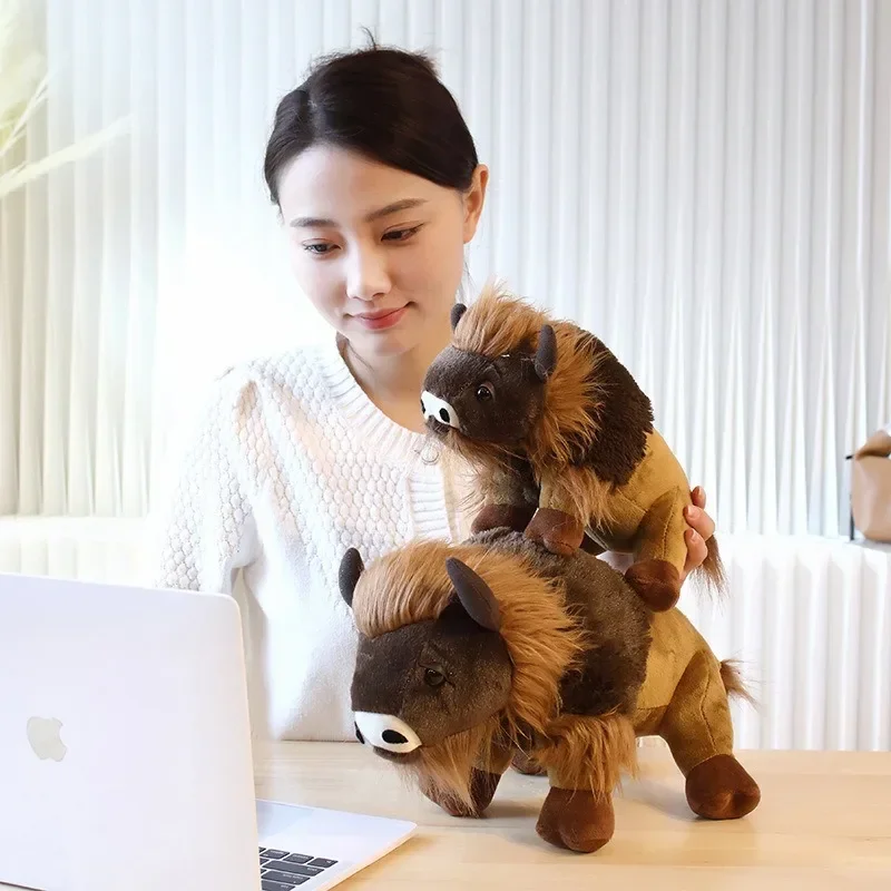 Creative Small Simulated Bison Doll Children's Rag Doll Activity Small Gift Plush Toy Calf Buffalo Yak Doll Chair Cushion 3