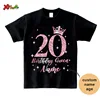 30th Birthday Queen Shirt Family Matching Outfit Pink Crown Birthday Crew Shirt 20th Party Custom Name Shirt 40th Birthday Squad 4