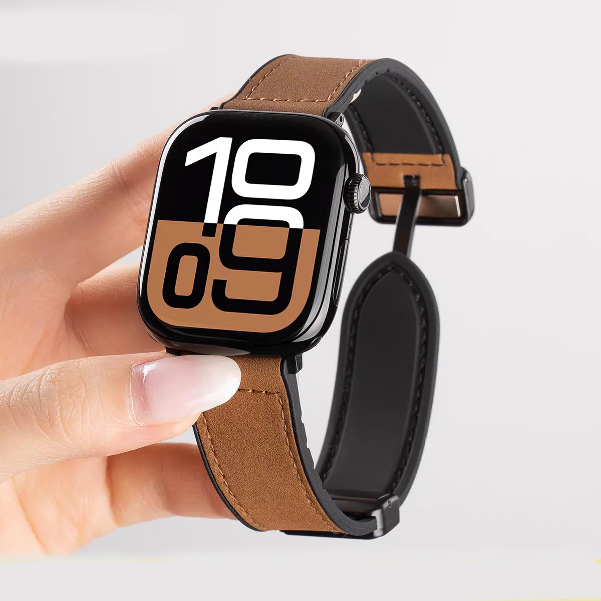 Premium Leather Magnetic Watch Strap - Timeless Elegance