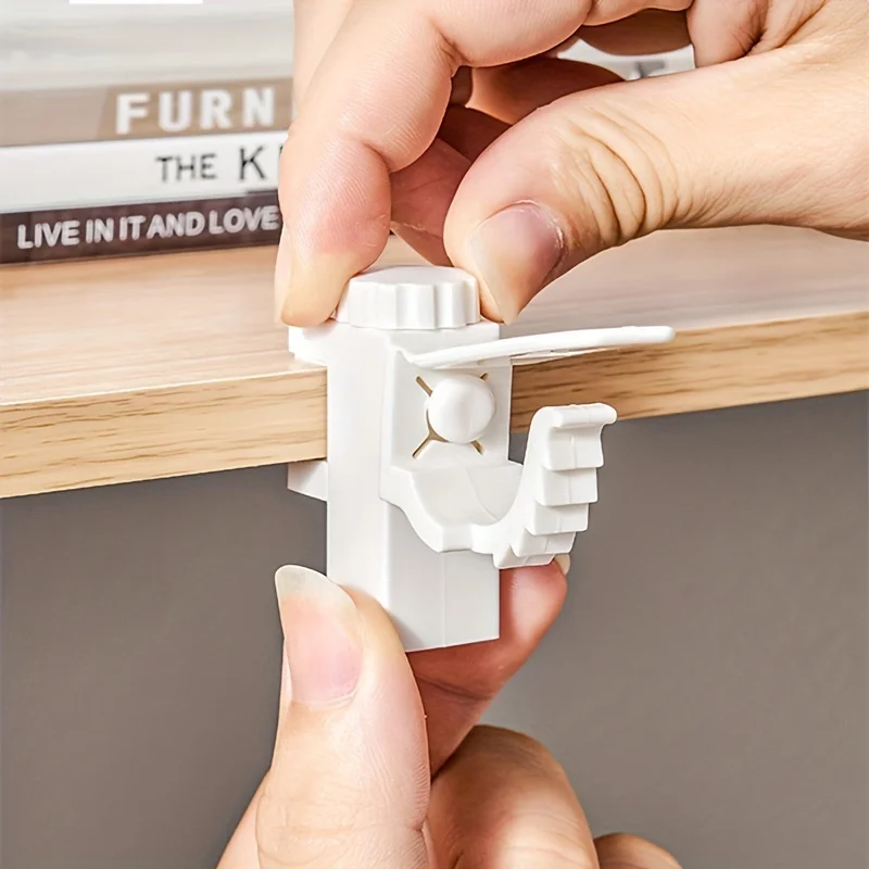 2pcs/set Space-Saving Curtain Rod Brackets - Easy Install, Durable Metal Wall Hooks for Home Decor