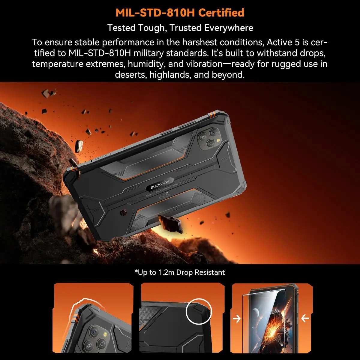 Blackview Active 5 Rugged Tablet PC 8.68'' Android 15  8GB+128GB Unisoc T615 Octa Core AI Mini Pad Global Version 4G Tablet PC