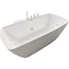 Whirlpool Bathtub with Hydraulic Massage Vortex Jet and Adjustable Bubble Injection System, Handheld Shower, Center Drainage 5