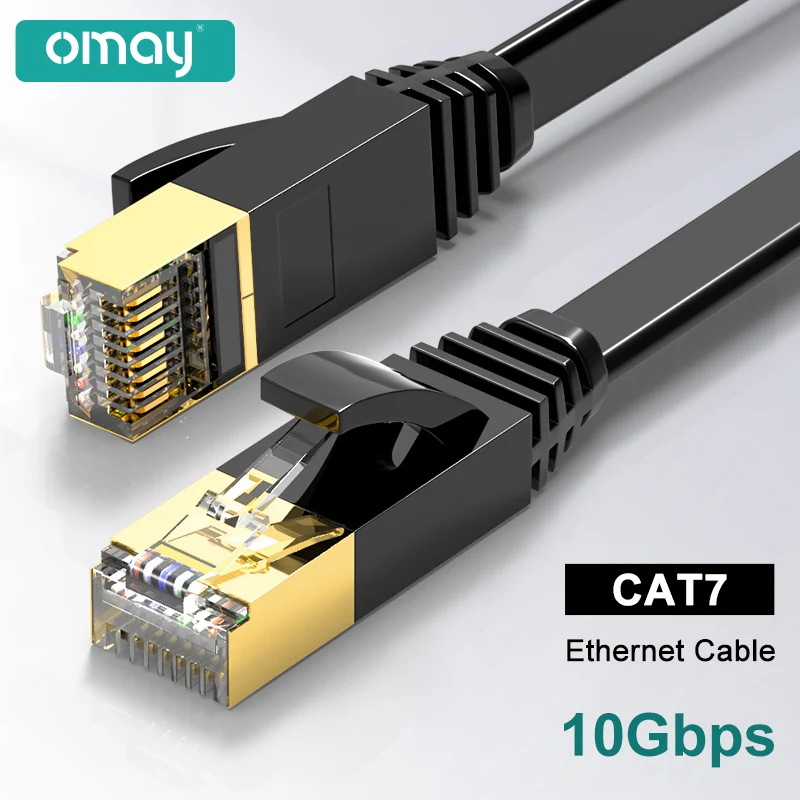 Omay-cabo de Rede Ethernet Patch Cord para Modem Router Lan Rj45 Cat7 Utp