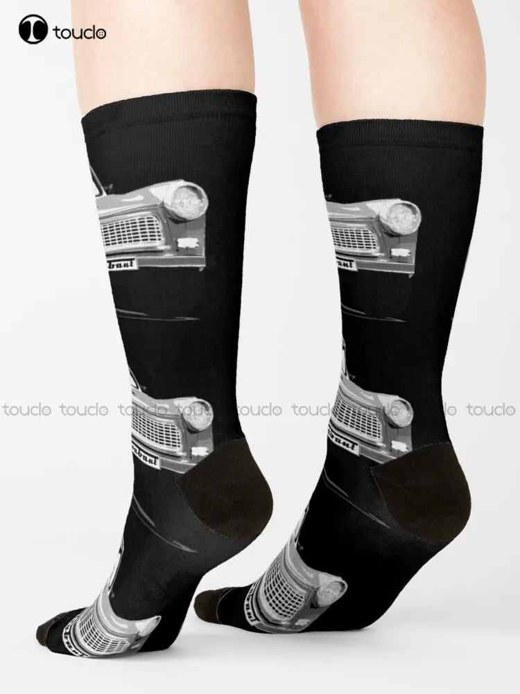 Trabant Grey (On Black) Trabant 601, 601S, Calzini Maur Di Berlino Calzini Rossi Calzini Da Donna Personalizzati Unisex Per Adulti Adolescenti Persona