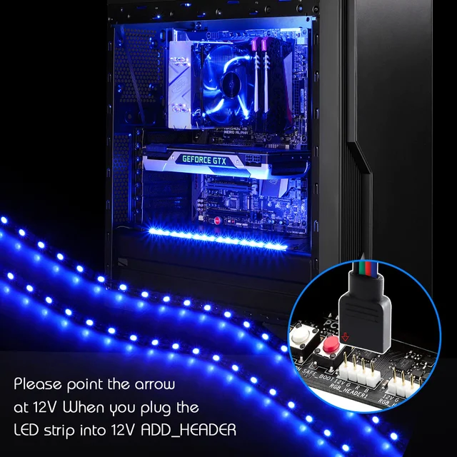 12V Led Streifen RGB 4pin LED Sockel Für PC, computer Fall/RGB Streifen  Mainboard Control Panel RGB-Header (+ 12 V, G, R, b) 5050 - AliExpress