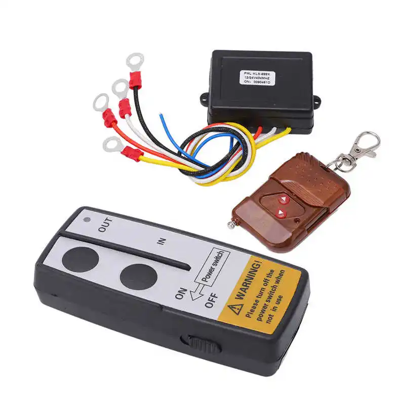 

12V 24V Wireless Winch Remote Control Key Receiver Kit 75ft Long Distance Universal Electric Winch Switch Controller