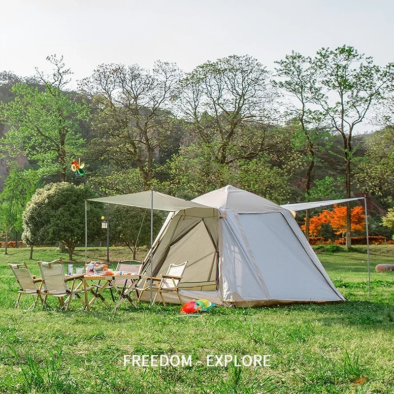 

UPF50+ Outdoor Portable Folding Camping Tent Camping Automatic Tent Sun Protection Beach Fully Storm Protection Double Layer