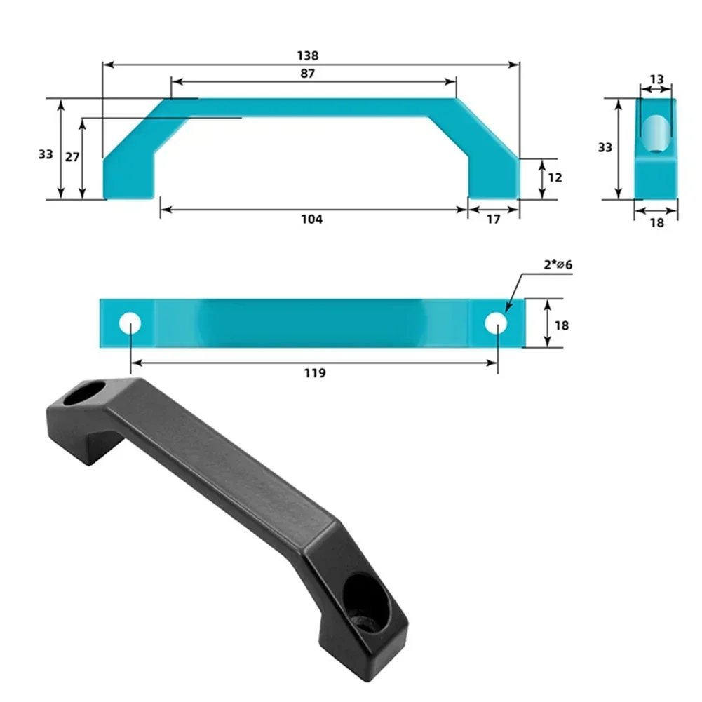 U-type Aluminum Alloy Square Cabinet Door Handle For Suitcases Furniture Drawer Wardrobe Windows door handles,cabinet handles
