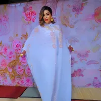 Ensemble deux pièces en mousseline de soie pour femmes, robe africaine de luxe, robe ample pour femmes, grande taille, robes bubu africaines 2