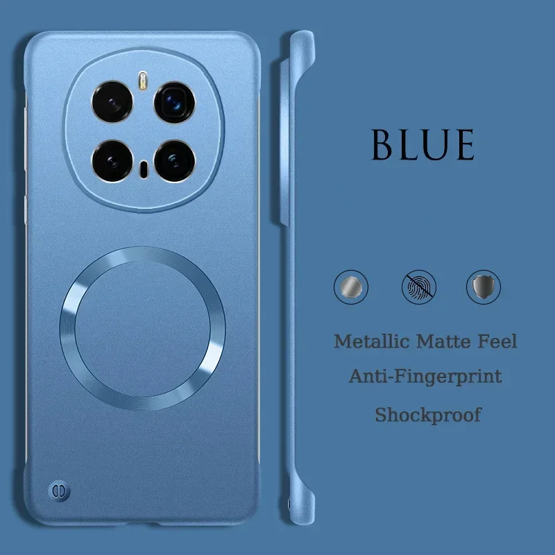 Ultra Thin Metallic Frameless Magnetic Phone Case - Magsafe Matte Shockproof PC Cover