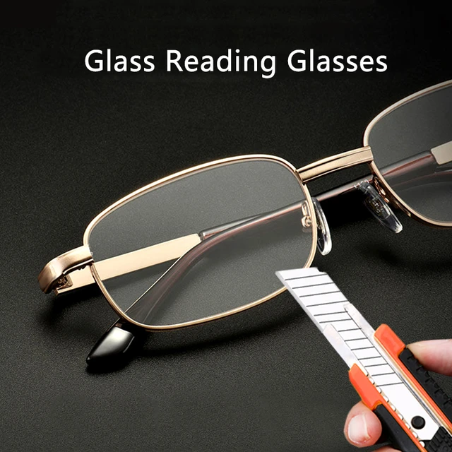 Gafas de lectura para hombre y mujer, lentes de cristal