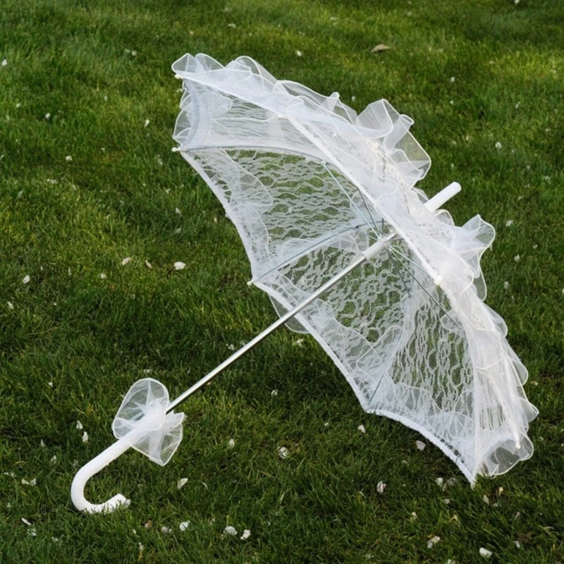 Lace Parasol Elegant Lace Umbrellas for Outdoor Party Photo Props