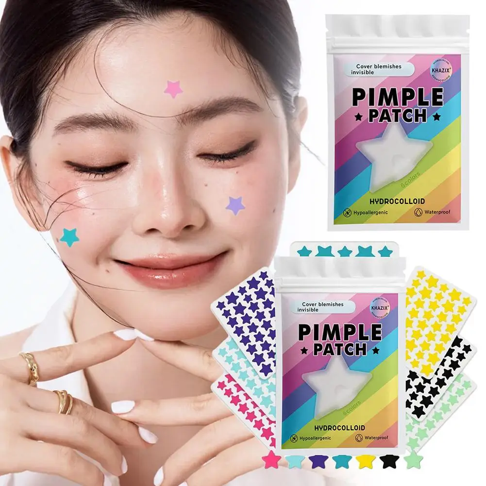 280pcs Hydrocolloid acne patches Colorful Star Invisible Pimple Removal Sticker Anti-Acne Spots Marks Concealer Makeup Tool
