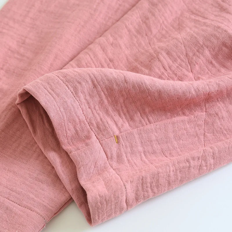 Calça feminina de algodão fina, corte reto, multicolorida, ideal para o verão, com bolsos grandes. Confortável e folgada, perfeita para usar em casa._voghion.com