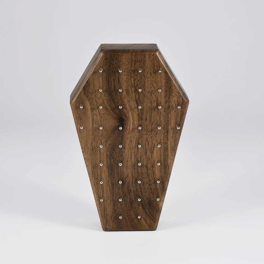 Solid Wood Labret Dermal Anchor Body Piercing Jewelry Top Display Seller Cases Display Tool with Screw Thread