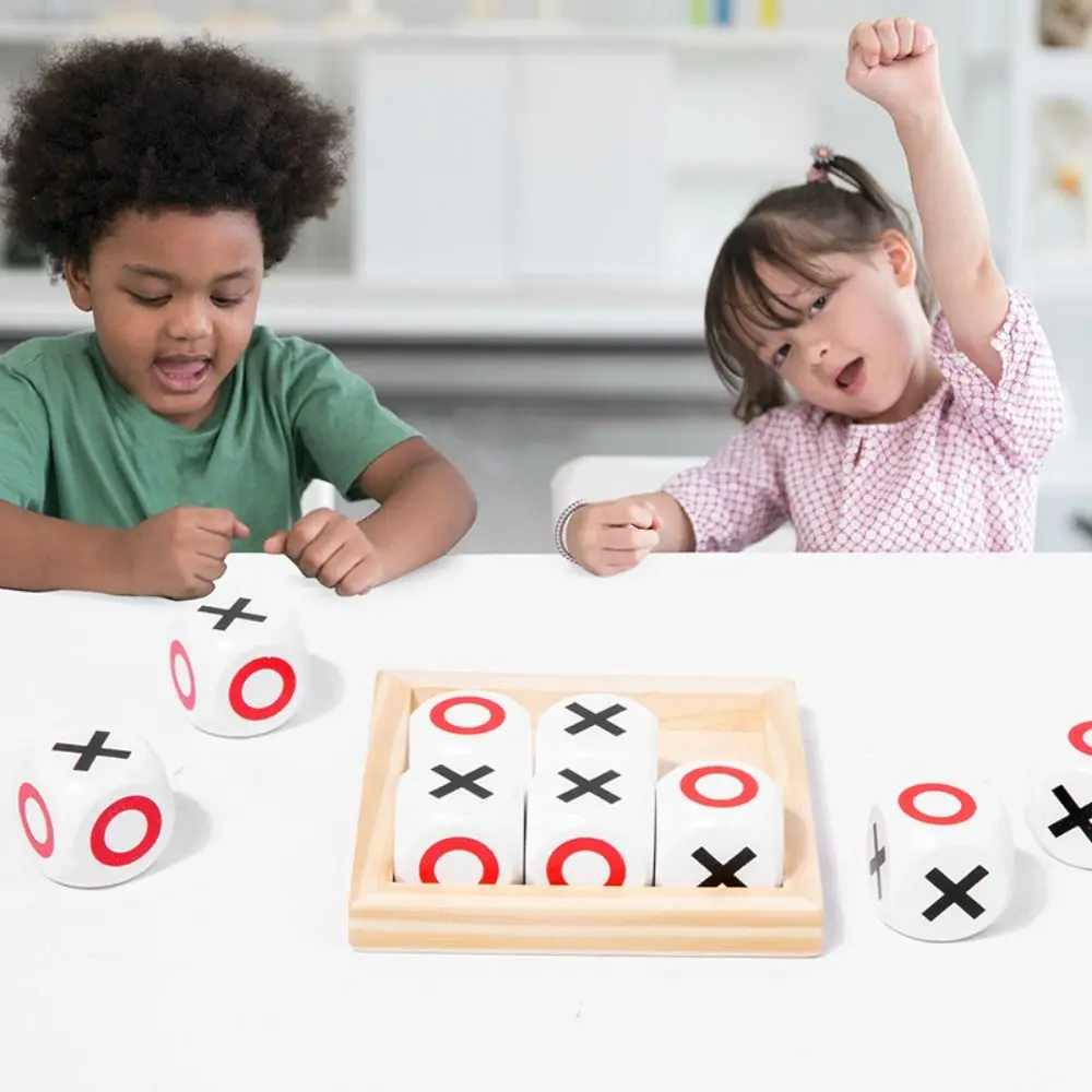 

Board Game 2 Players Tic-Tac-Toe Parent-Child Educational Noughts And Crosses Toy Montessori Interactive XO Chess Board Toys