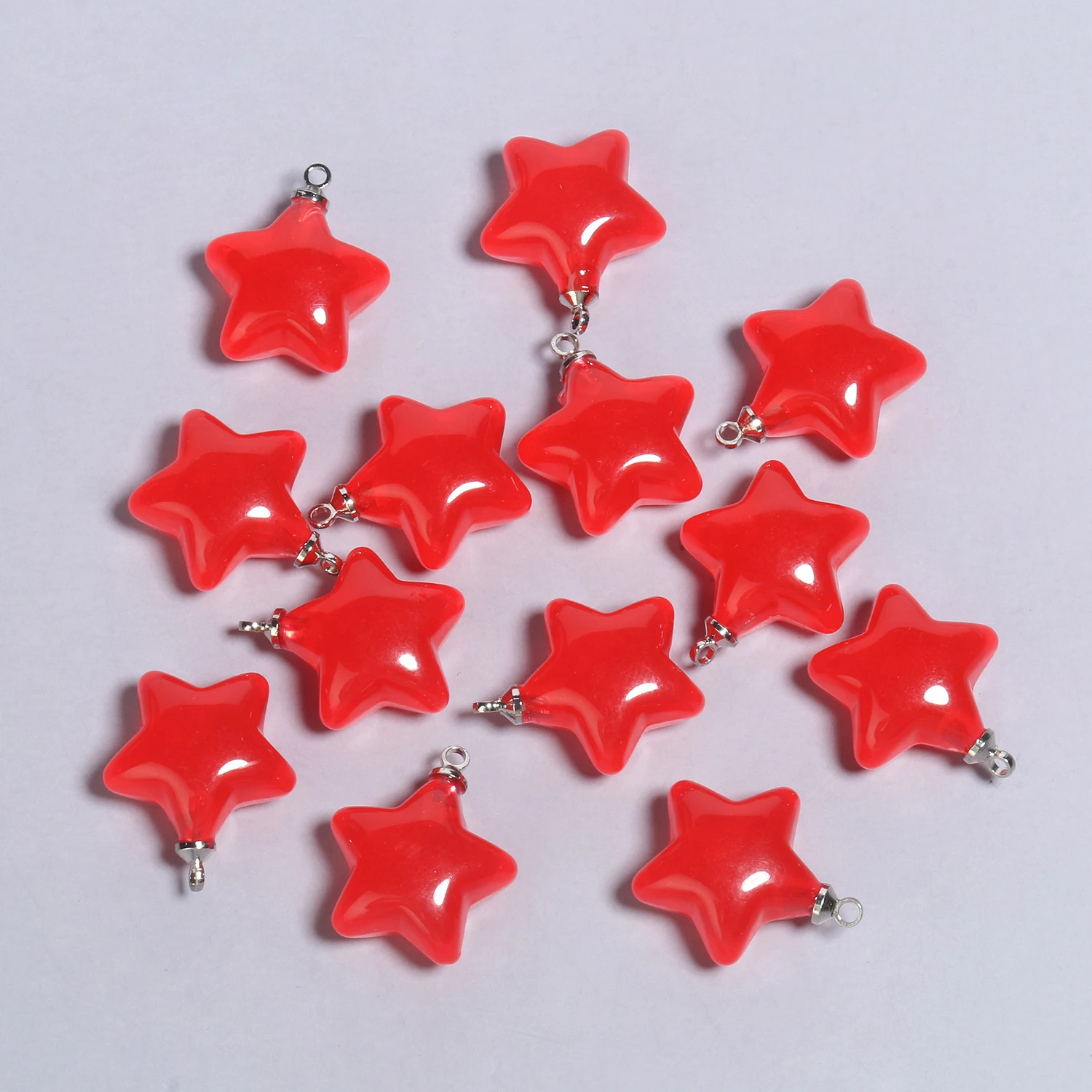 BronaGrand 20pc Mixed Color Star Charms - Resin Craft Beads For DIY Jewelry Making