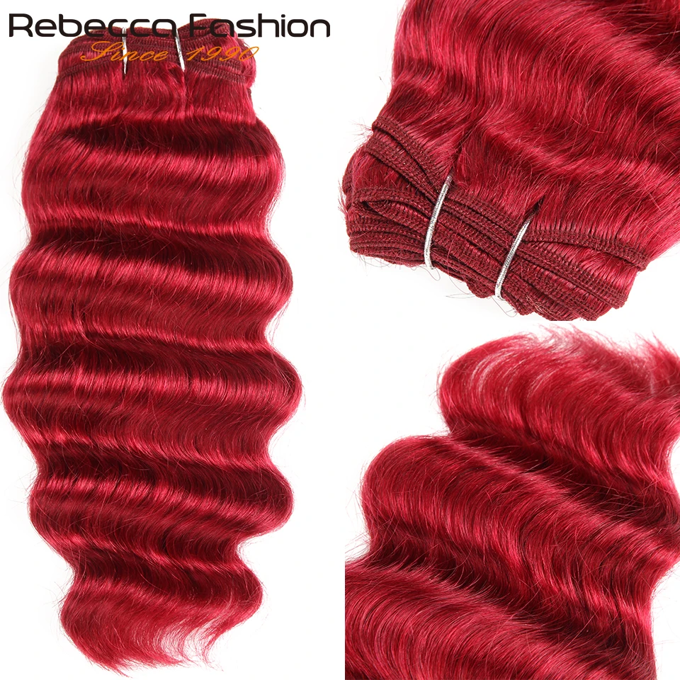 Nature Hi Deep Hair 1 Piece Only Brazilian Deep Wave Human Hair Weave Bundles Deal #4 #27 Ombre Remy Extension