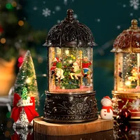 Christmas Carousel Old Man Tree Phone Booth Music Box Crystal Ball Octave Box Drifting Snow Children's Birthday New Year Gift 2