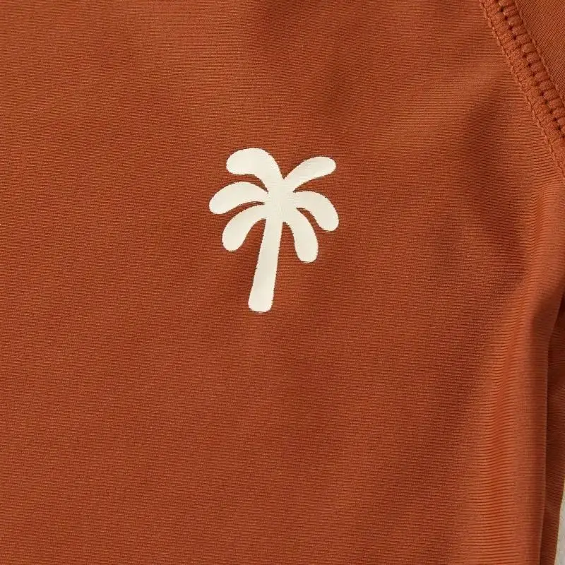 Boys' long-sleeved split swimsuit and swimming cap set