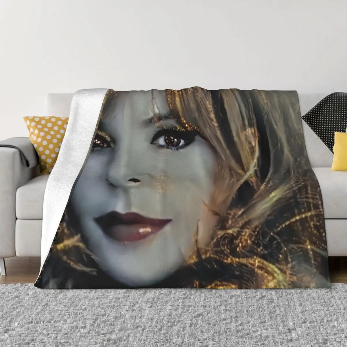 

Mylene Farmer French Singer Blanket Soft Fleece Autumn Warm Flannel Throw Blankets for Sofa Office Bedding Quilt
