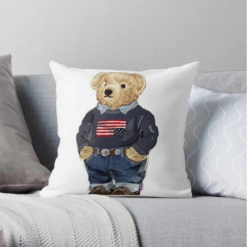 

Teddy Bear Throw Pillow Living Room Decorative Cushions Luxury Cushion Cover
