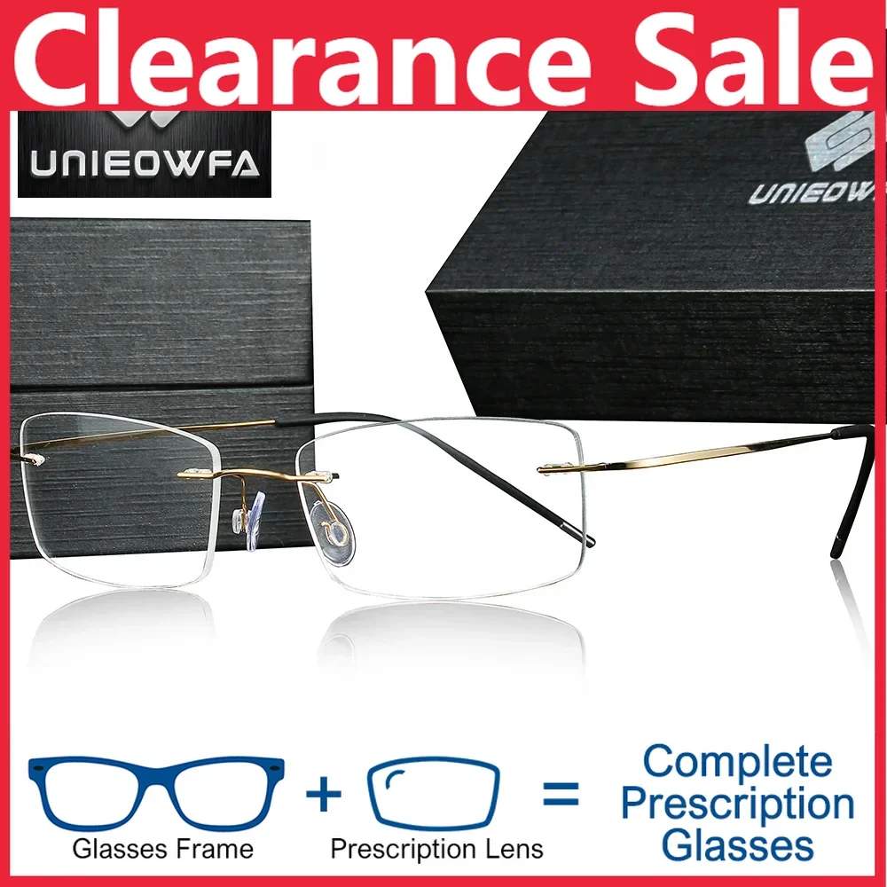 Titanium Rimless Prescription Glasses Men Bifocal Progressive ...
