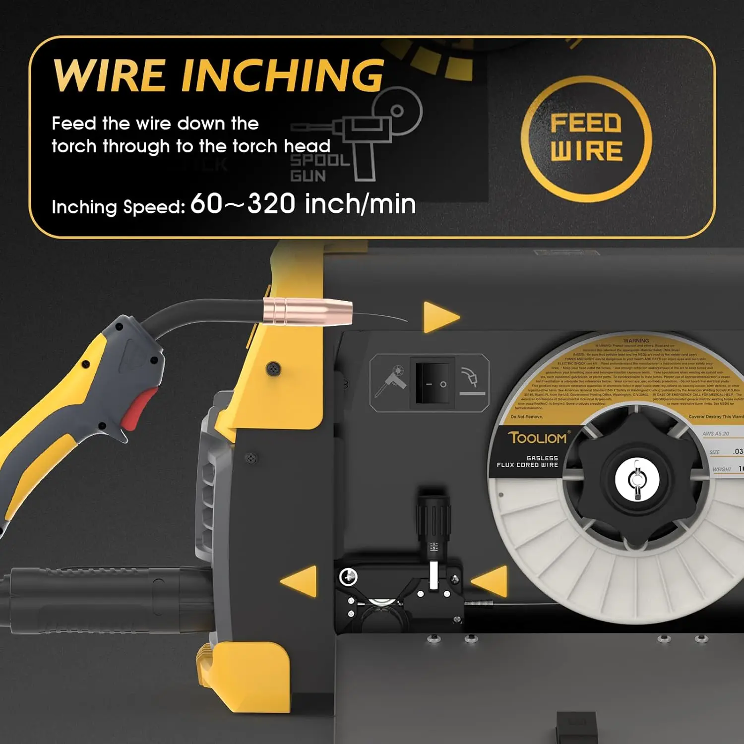 200A MIG Welder 4 in 1 MIG/Flux MIG/Lift TIG/Stick Welder 110/220V Dual Voltage Aluminum Welding Machine Spool Gun Compatible 6