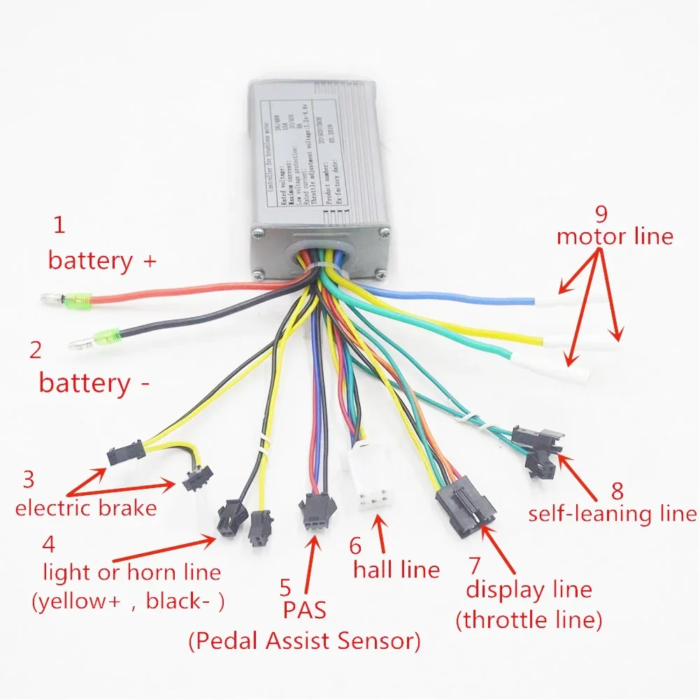 36V/48V 350W Brushless Controller Square Wave Folding Bike Outdoors Road Riding Electric Scooter Accessories E-scooter
