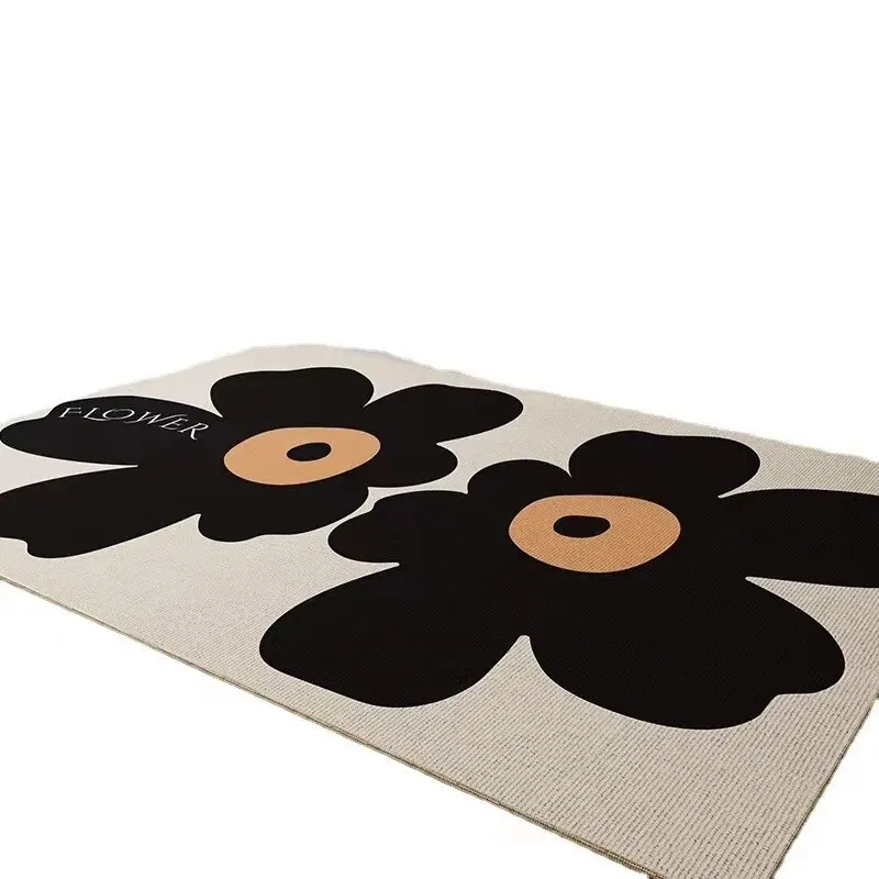 VIKAMA Fresh Living Room Carpet Waterproof Non-slip Coffee Table Carpet Large Area of Crystal Velvet Floral Mat floor mat plush rug decorative carpet plush carpet non slip carpet imitated cashmere carpet kids carpet crystal pile rug coral velvet rug plush play mat