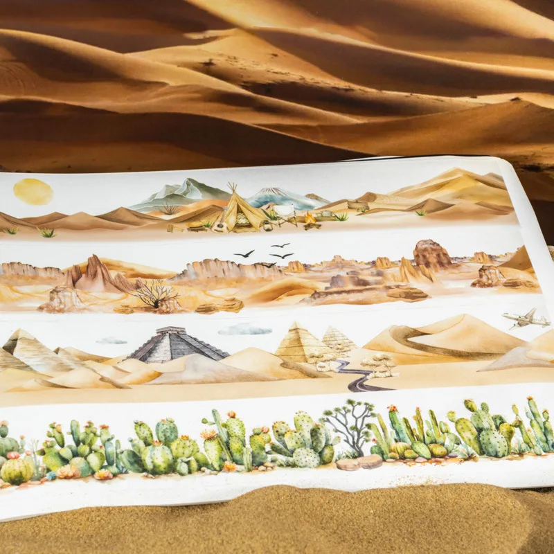 PET Landscaping Tape Egyptian Desert Retro Film Cutting Tape Hand Account DIY Decorative Tape Mr. Paper Desert Trip Series adhesive tape adhesive tapes decorative tape decoration tape collage tape