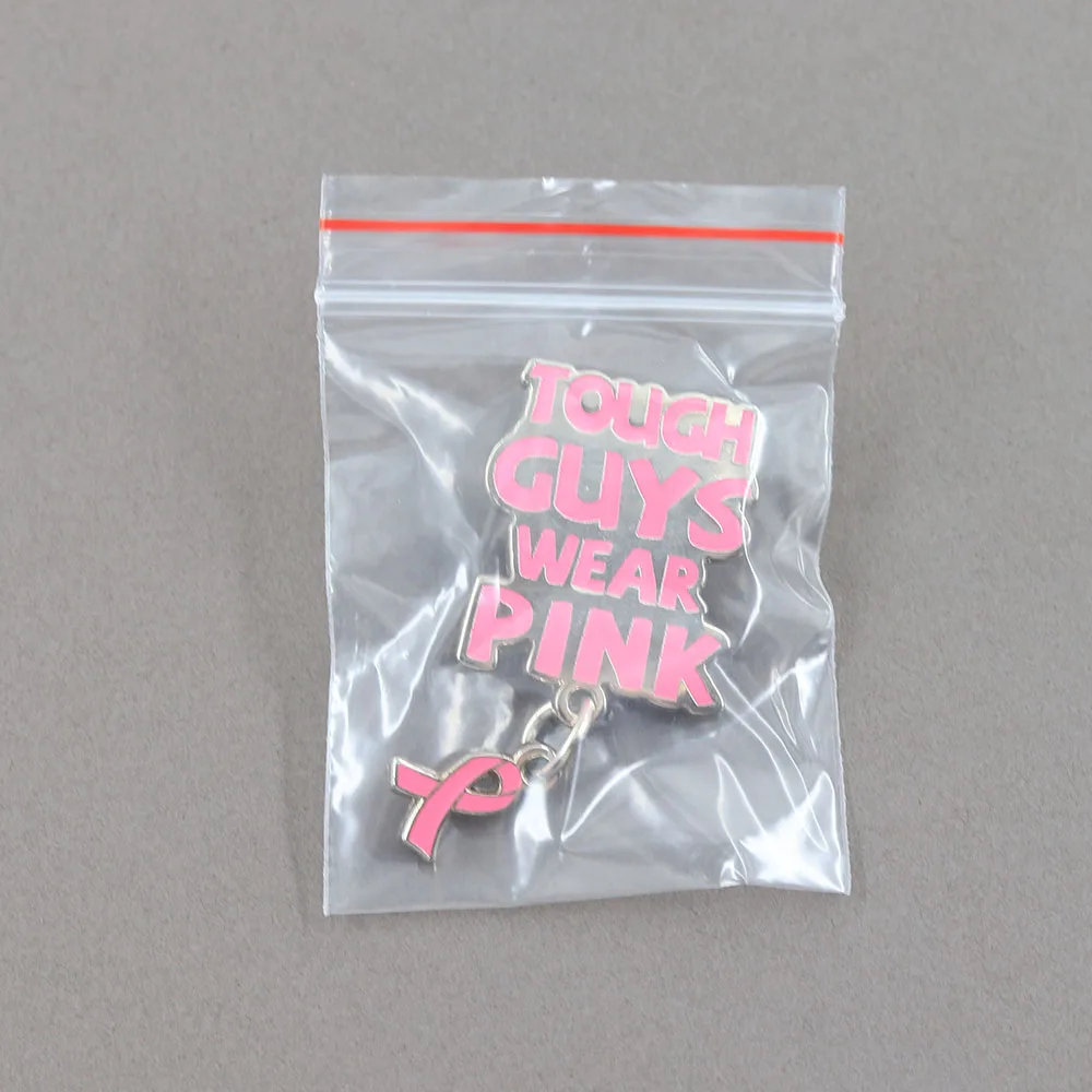 Tough Guys Wear Pink Emaille Pin Pink-Band Anhänger Brosche Herren Unterstützung Brustkrebs Prävention Bewusstsein Abzeichen Lustiges Geschenk – Detail 12