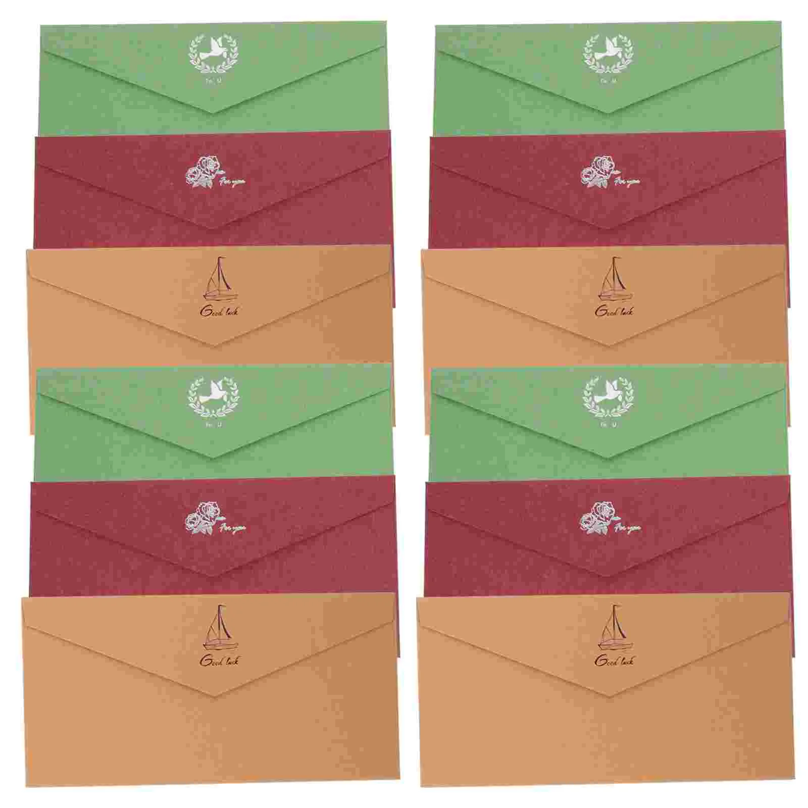 

12 Sets Vintage Stamping Envelope Writing Paper Kit Supplies and Stationery Letter