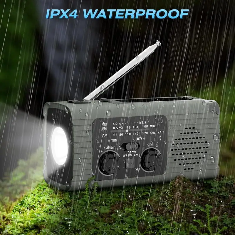 Emergency Hand Crank Rechargeable Radio with Power Bank for Cell Phone 5