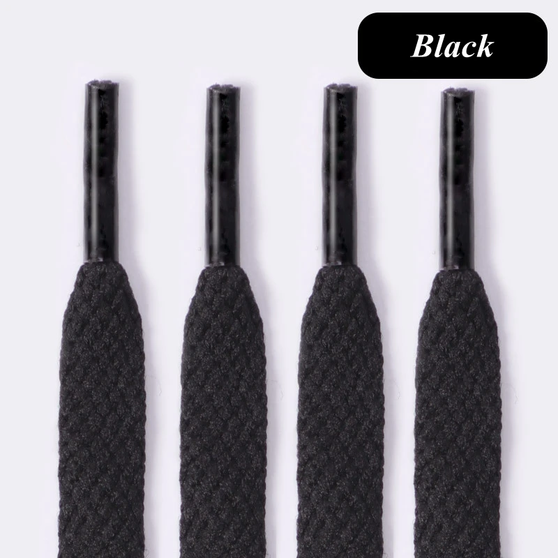 Vibrant 36-Color Flat Shoelaces for Sneakers - Classic Solid White & Black Options