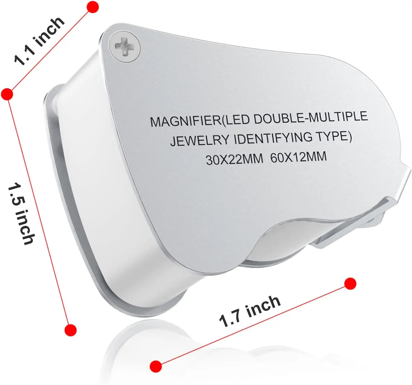 Jewelry Magnifier With Lights 30X 60X Magnification Portable Reading Pocket Magnifier Loupe
