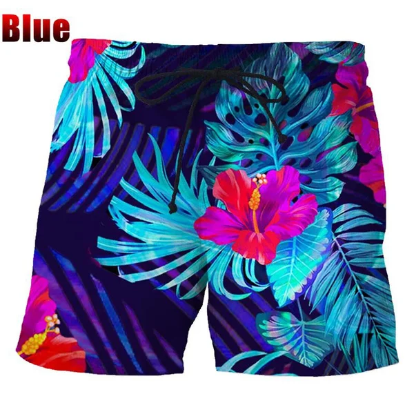 Summer Hawaiian Beach Shorts Quick Drying 3d Printed Palm Motif Swim Trunks Shorts Board Shorts Men Funny Beach Shorts 2