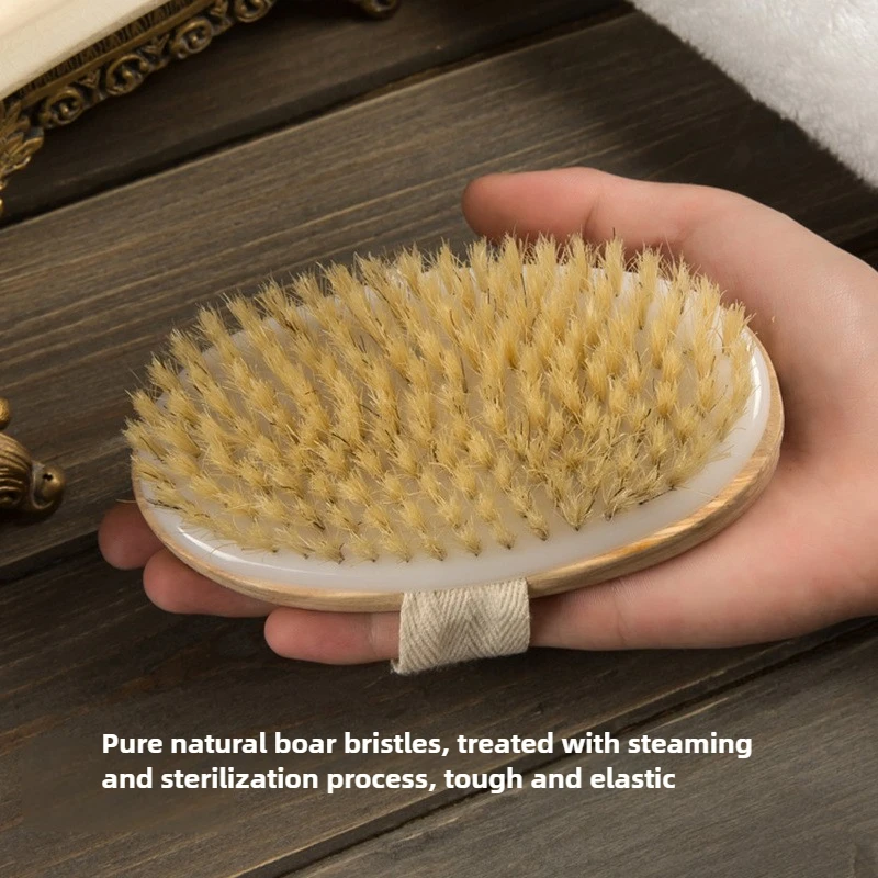 1Pcs Detachable Long Wooden Handle Massage Body Bath Brush for Bathing or 1Pcs 12.5X6.5cm Hand Held Non Removable Shower Brush