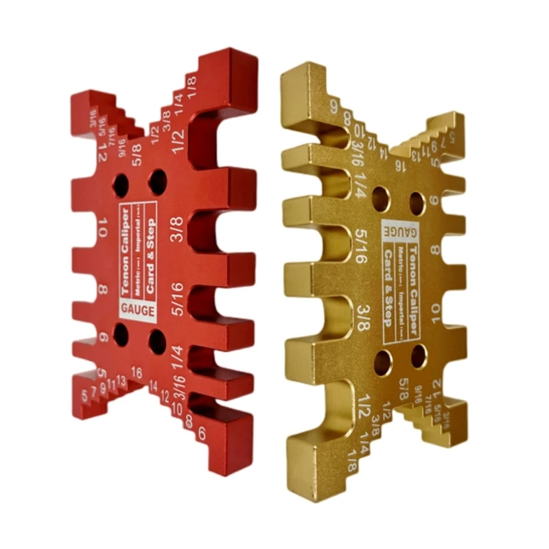 

Portable Tenon Caliper Gauge Metric & Imperial Scale Card Gauge Aluminum-Alloy 85WC