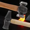 Iron hammer Blacksmith forging household wooden handle Hand forging tools Wood handle Steel hammer Sheet metal hammer 1