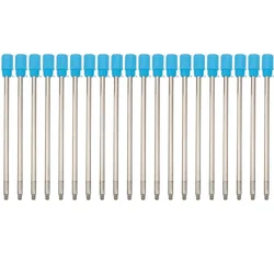 Crystal Pen Refill - Versatile Short Leads for Ballpoint Pens, Blue & Black Ink, Pack of 5/10/20/50, Ideal for School & Office Supplies (20 PCS Blue Refills)