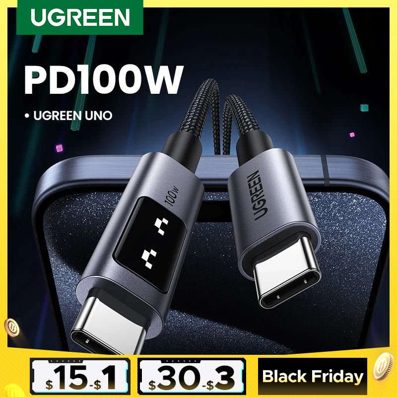 UGREEN UNO PD100W Fast Charge USB C Cable for iPhone 16 15 Type C to Type C Data Cord for Samsung Xiaomi Fast Chaging Cables