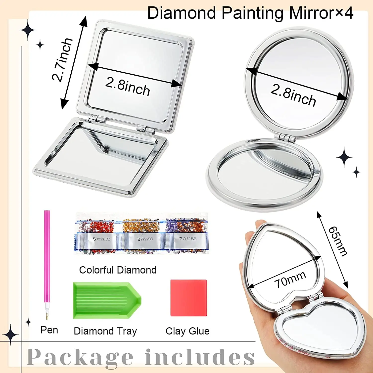 DIY Mandala Diamond Art Compact Mirror 2