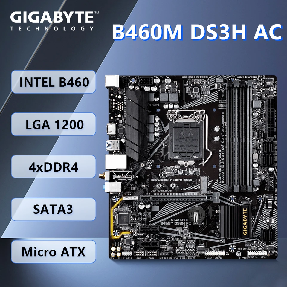 Motherboard B460 2666 Gigabyte B460m Ds3h Ac Micro Atx Lga1200